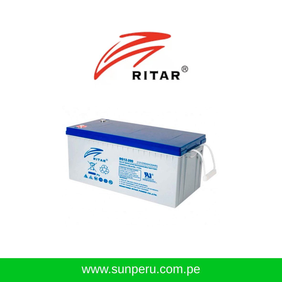 Batería GEL 12V 200Ah DG12-200 Ritar – Sunperu Solar